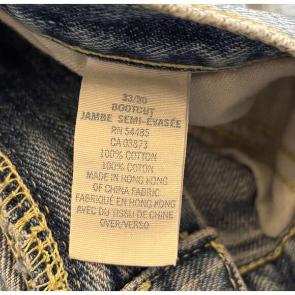 American Eagle Mens Bootcut Distressed Jeans Blue Denim Medium Wash - 33/30 - Picture 4 of 6